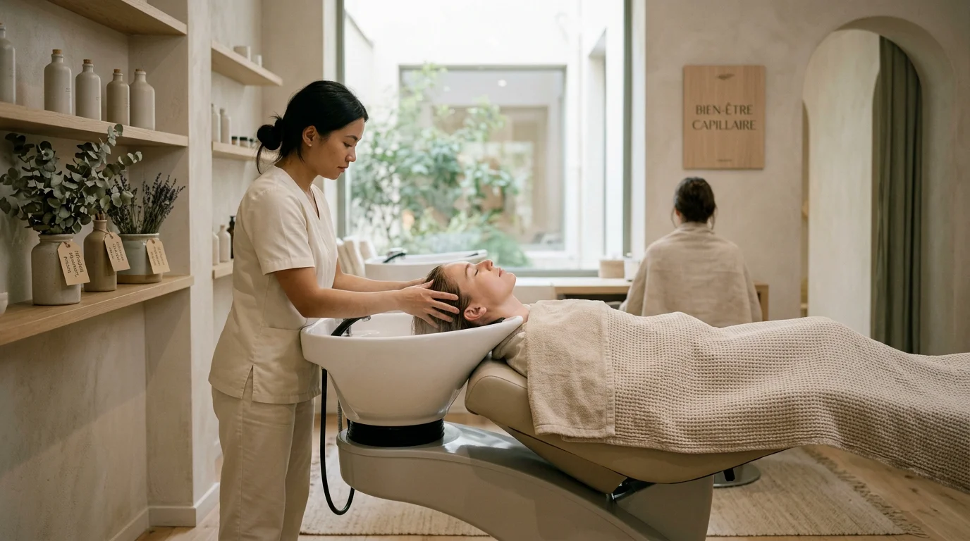 Cabine de soin capillaire japonais avec bac Head Spa professionnel