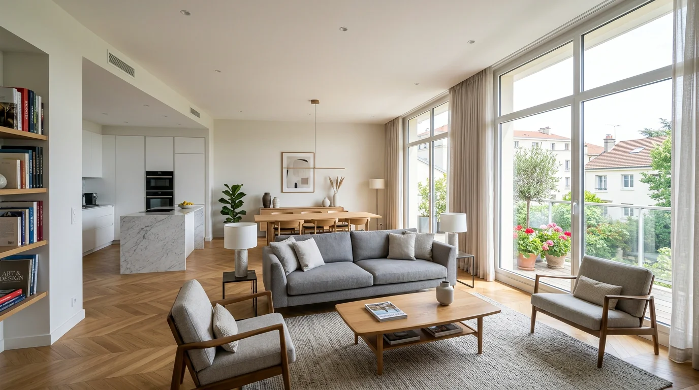 Visite virtuelle détaillée d'un intérieur de maison à vendre