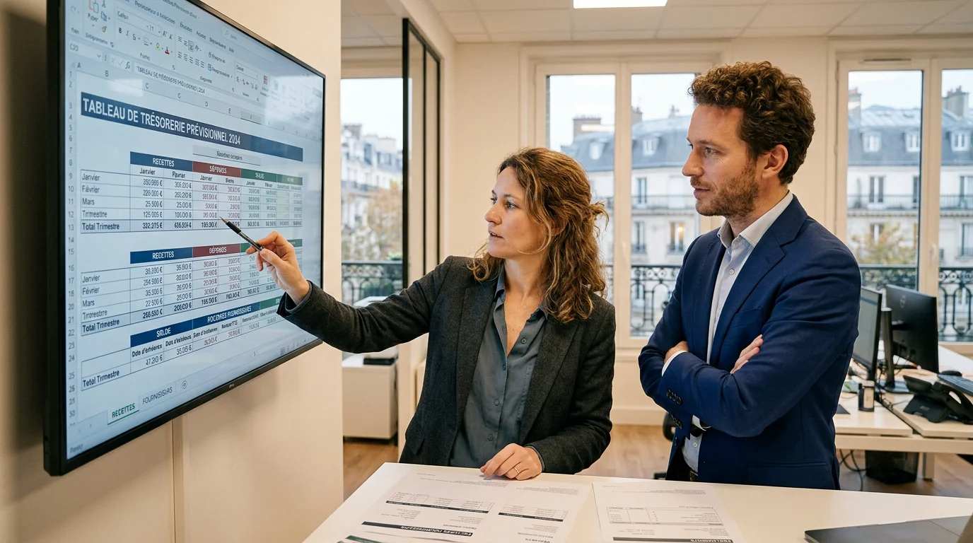 Équipe finance analysant les délais de paiement fournisseurs dans un bureau