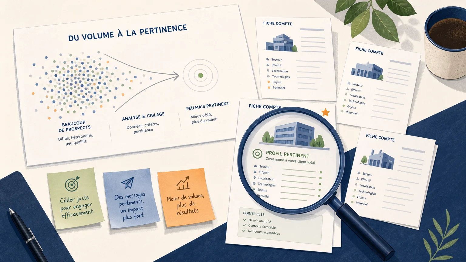 Illustration d’un ciblage B2B fondé sur la pertinence des prospects