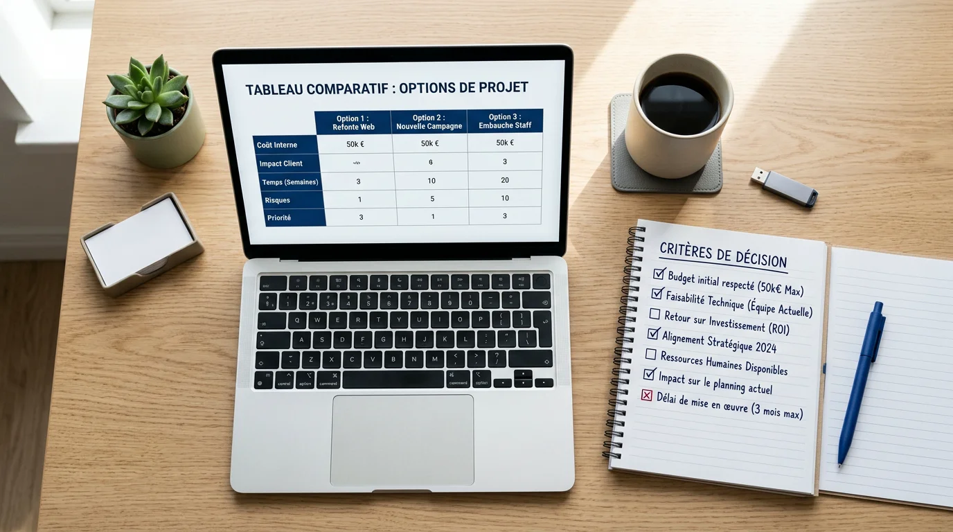 Espace de travail pour comparer et choisir un logiciel CRM commercial