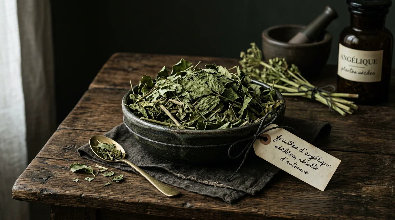 Angélique en feuilles séchées : usages, tisane et cuisine