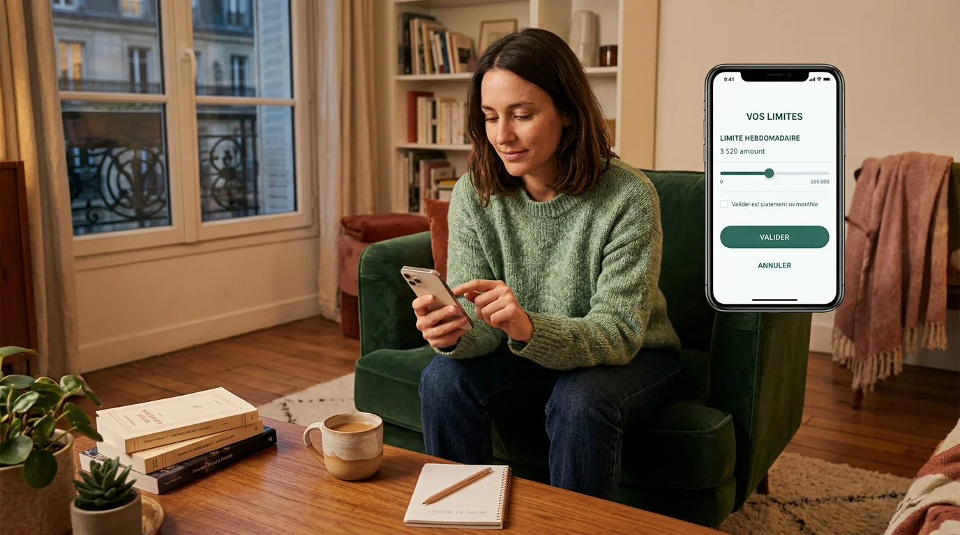 Personne fixant une limite de budget sur son smartphone