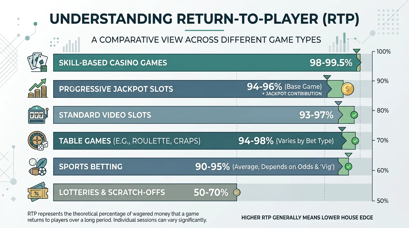 Clean data visualisation comparing slot return-to-player percentages