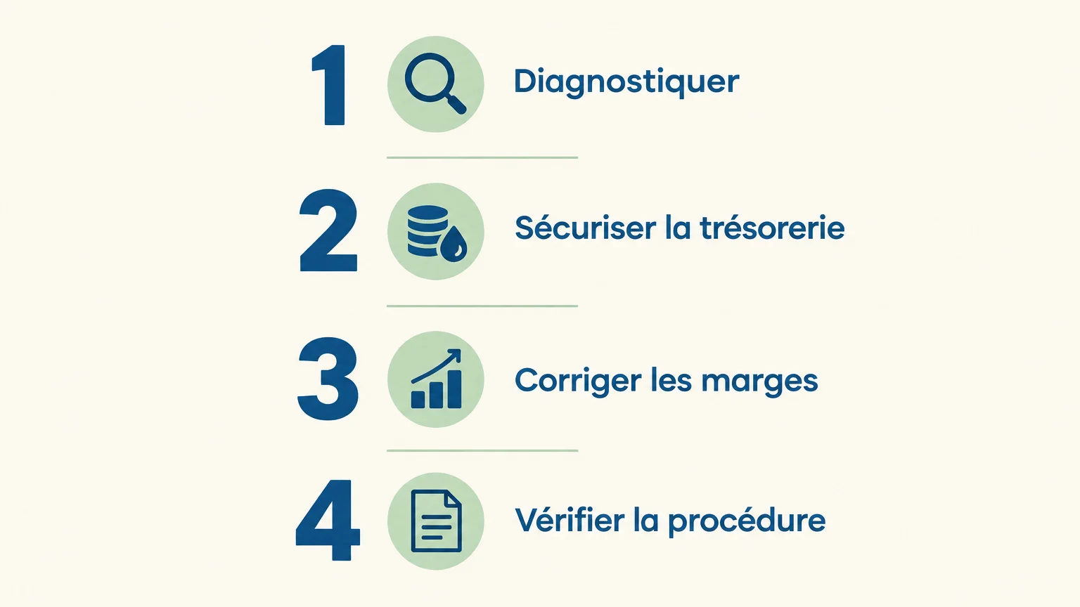 Quatre étapes pour choisir les actions de redressement adaptées