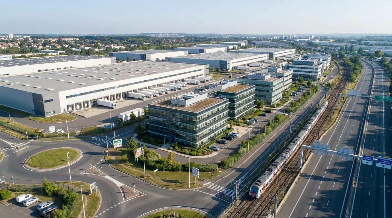 Zone d'activité économique dans le Val-de-Marne avec entrepôts et bureaux
