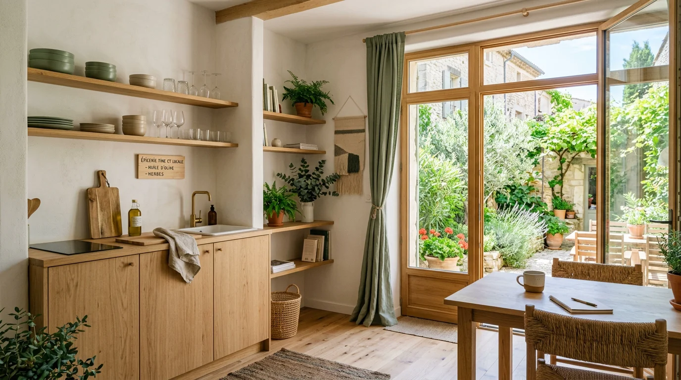 Studio éco-responsable lumineux avec kitchenette dans le Luberon