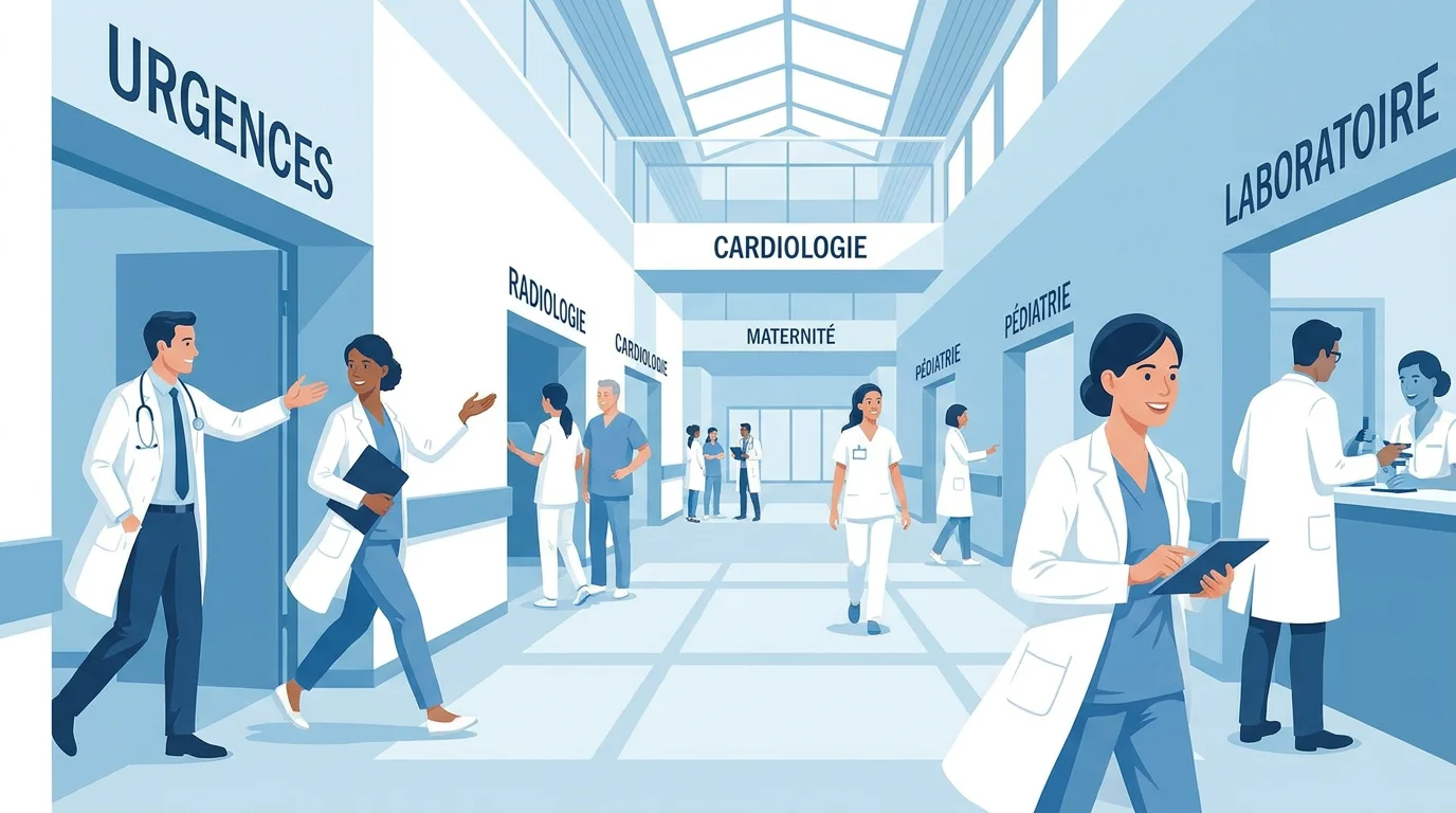 Personnel soignant dans un hôpital en France illustrant le recrutement dans le secteur de la santé