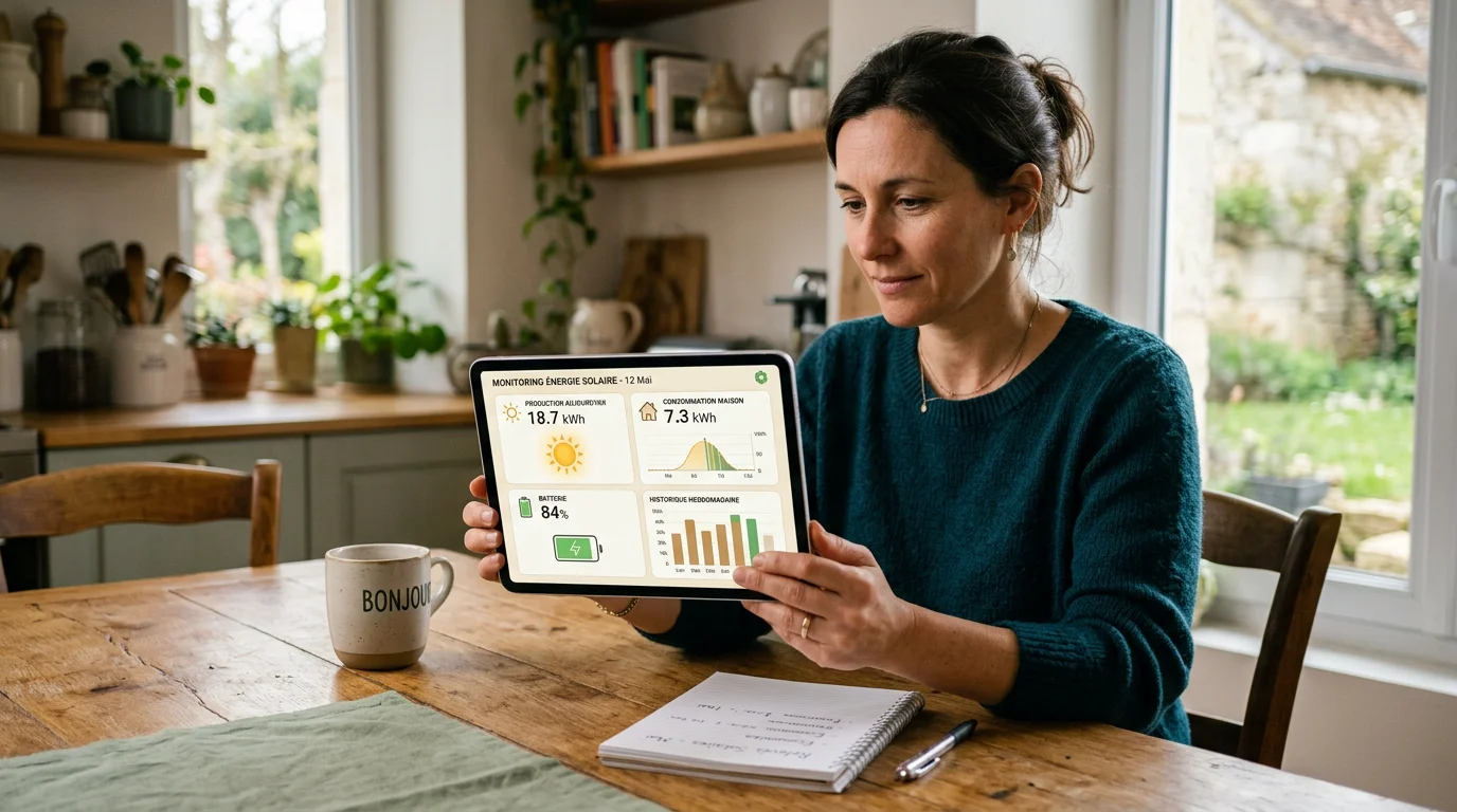 Suivi de production photovoltaïque sur une tablette à domicile