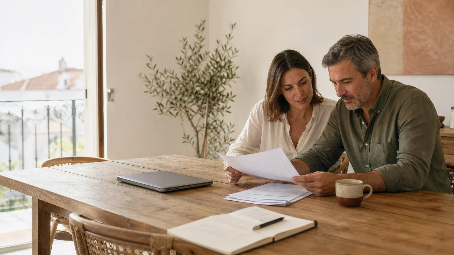Couple préparant sa résidence fiscale en Espagne