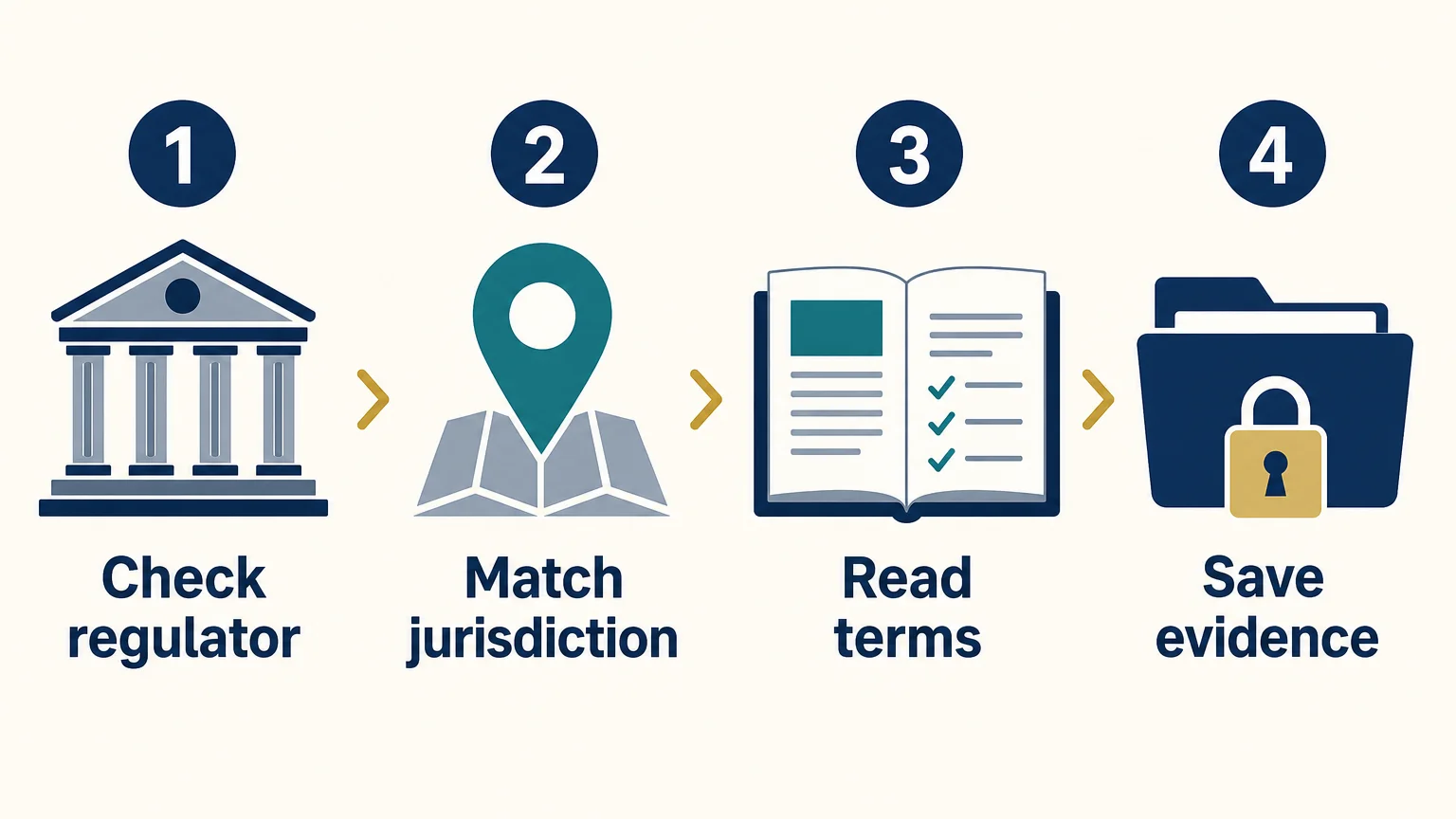 Four step checklist for verifying an online casino licence