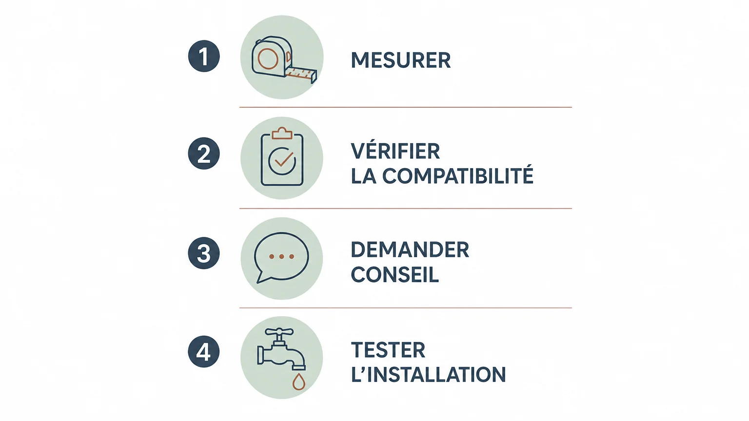 Checklist illustrée pour choisir des fournitures de plomberie