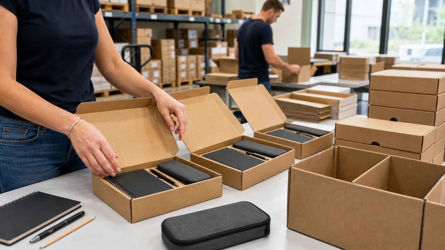 Préparation logistique de packs d’écriture personnalisés