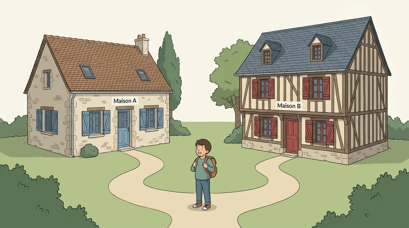 Illustration de la résidence alternée : un enfant entre deux foyers parentaux en France