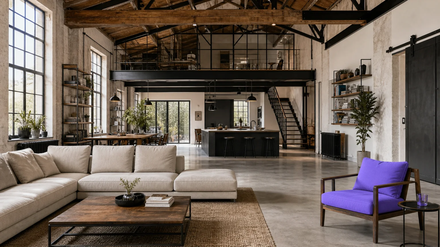Loft atypique rénové aux volumes ouverts et lumineux