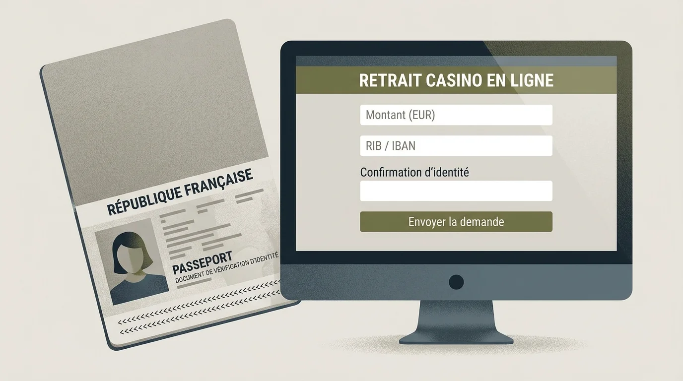 Illustration du processus de vérification KYC et de retrait dans un casino en ligne