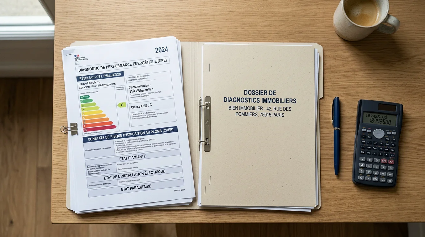 Dossier de diagnostics techniques préparé pour la vente d'un local