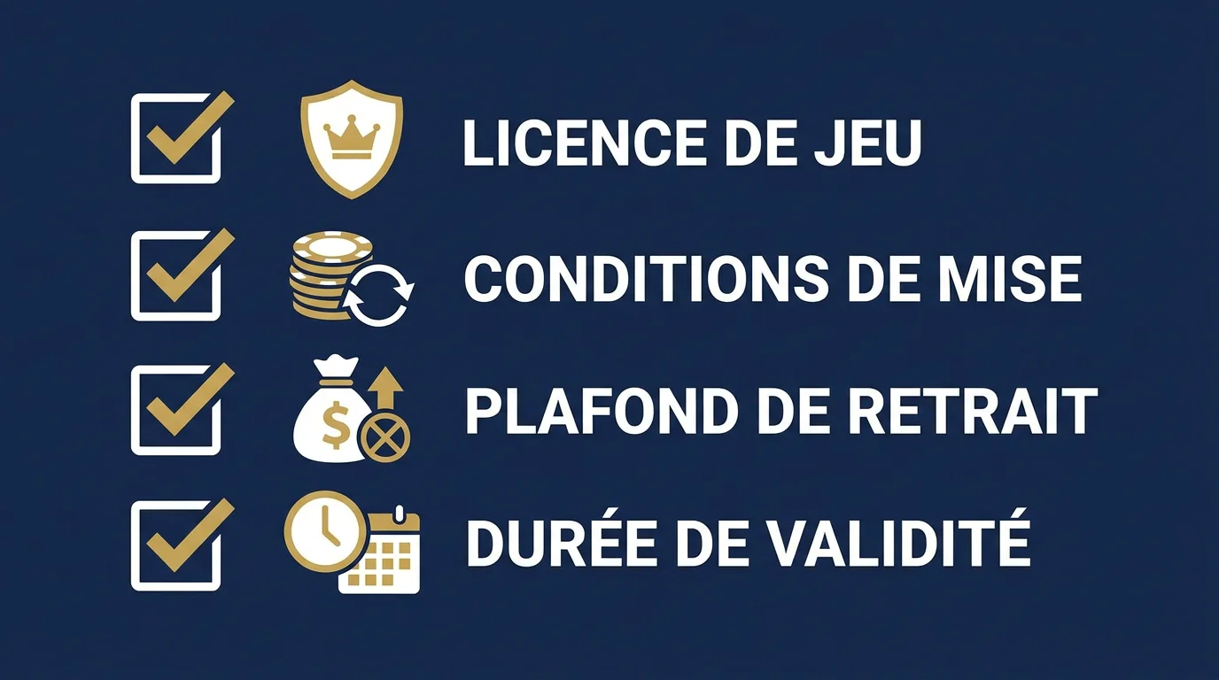 Checklist des critères pour évaluer un bonus sans dépôt de casino en ligne