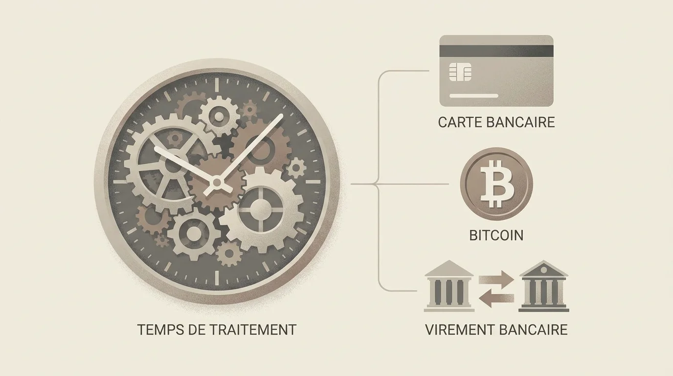 Illustration des méthodes de paiement et délais dans un casino en ligne