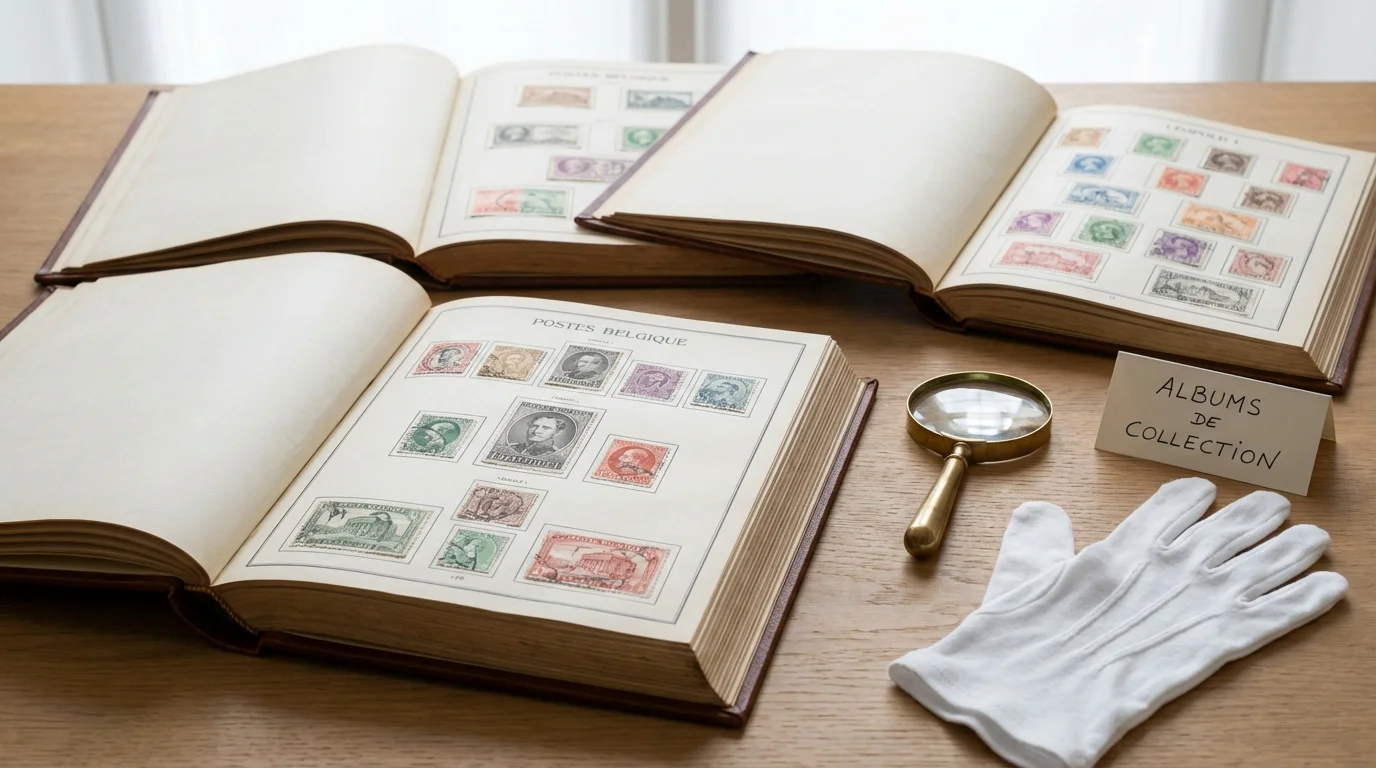 Rachat de timbres à domicile en Belgique Timbre-Philatelie Albums de timbres belges anciens préparés pour une expertise à domicile