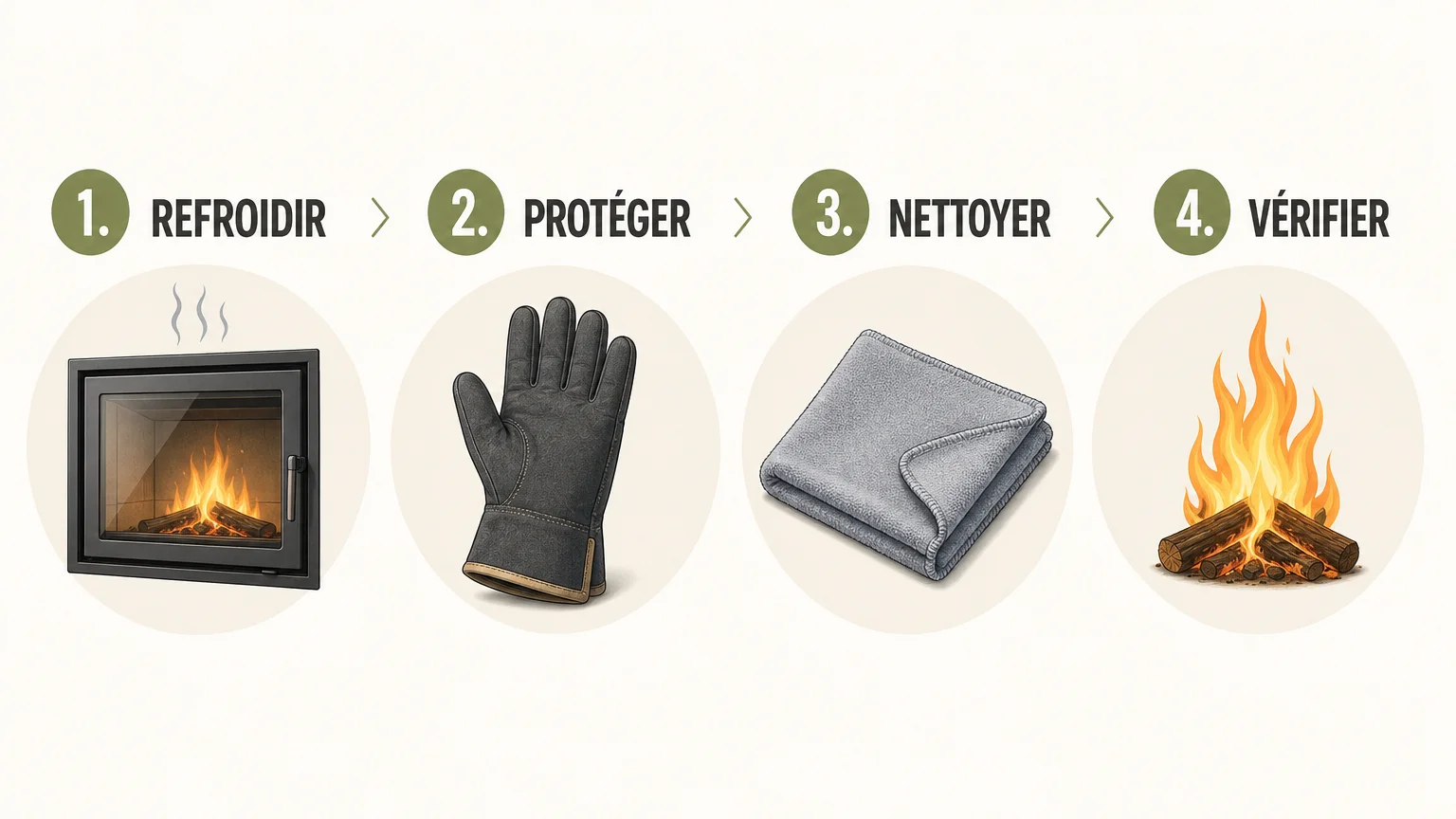 Checklist en quatre étapes pour nettoyer une vitre de cheminée