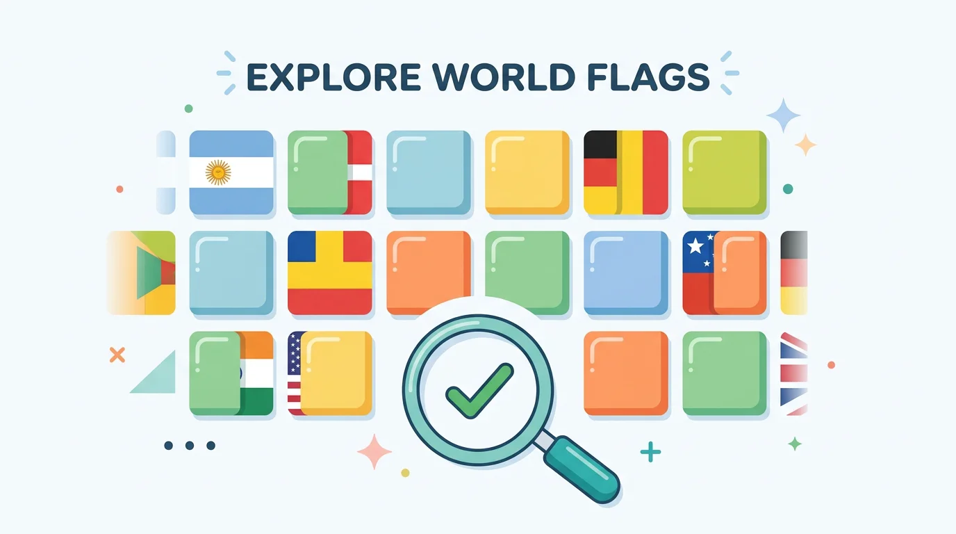 Illustration of a flag guessing grid with hidden tiles