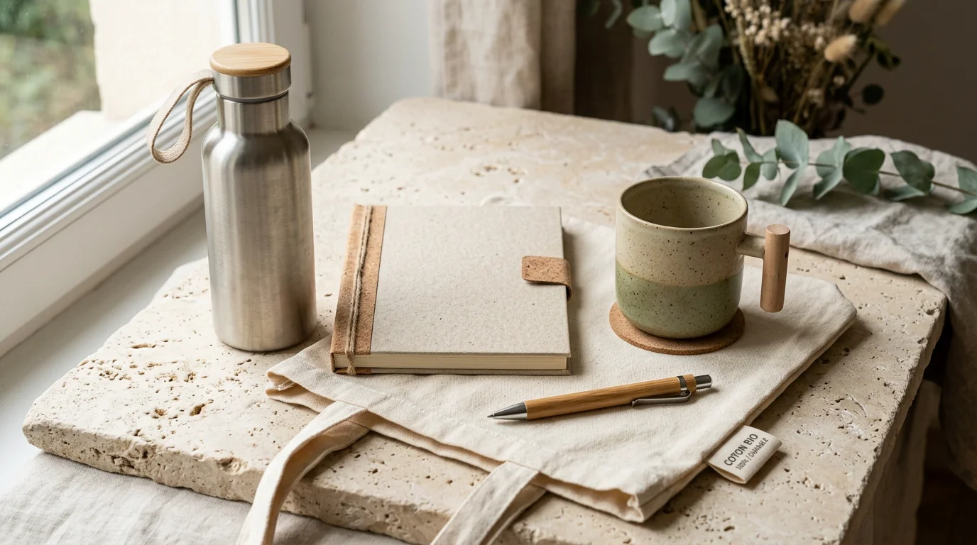 Objets publicitaires éco-responsables en matériaux naturels et recyclés