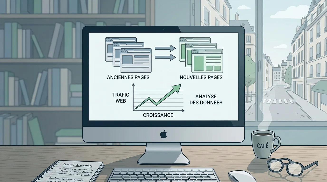 Schéma illustrant les redirections 301 lors d'une migration de site web