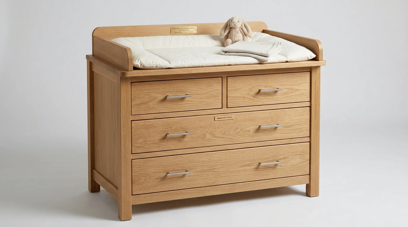 Meuble à langer professionnel avec tiroirs et matelas intégré