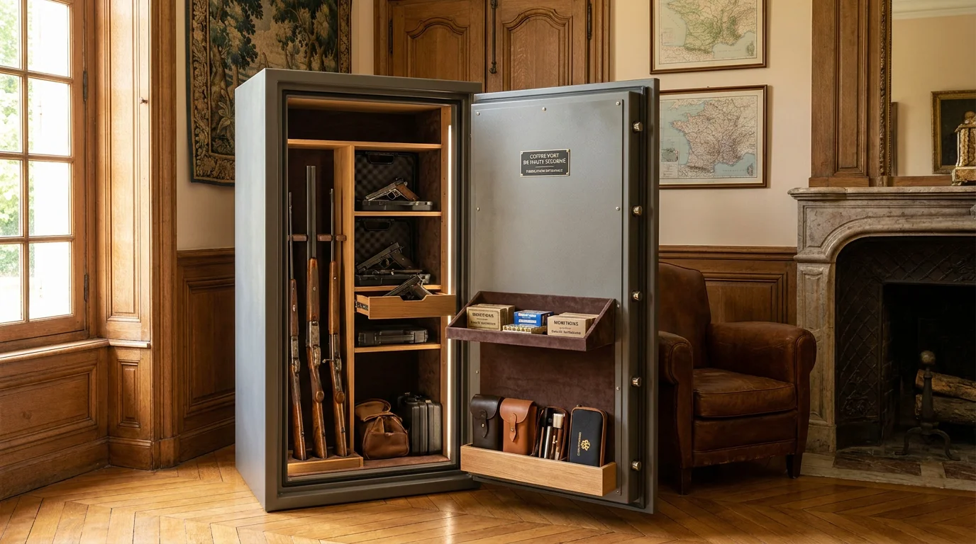 Coffre-fort pour armes à feu conforme à la réglementation française de stockage sécurisé