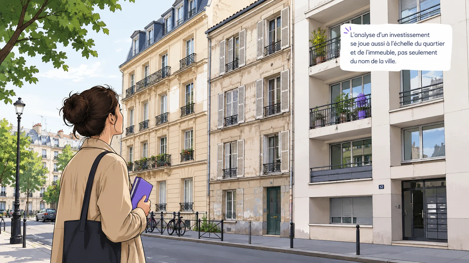 Illustration d’une rue française montrant pourquoi le quartier compte autant que la ville