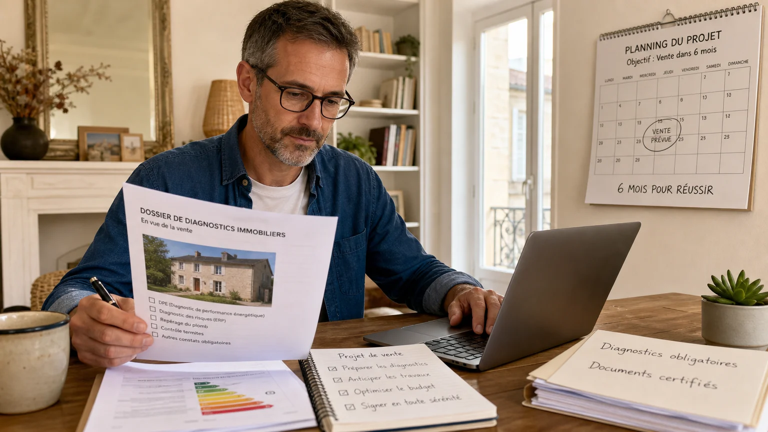 Propriétaire vérifiant la date de validité de son état des risques avant une vente