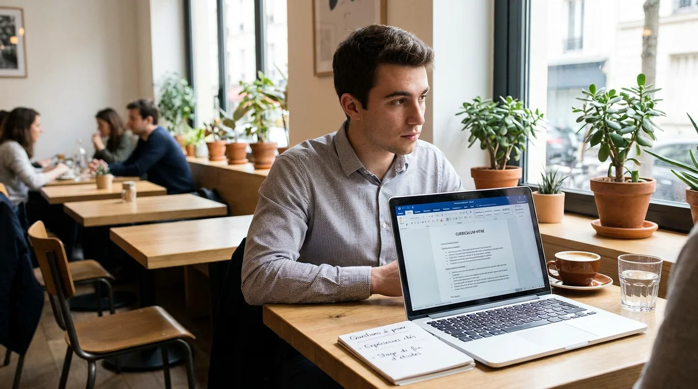 Préparation d'une candidature pour un stage en commerce dans un café