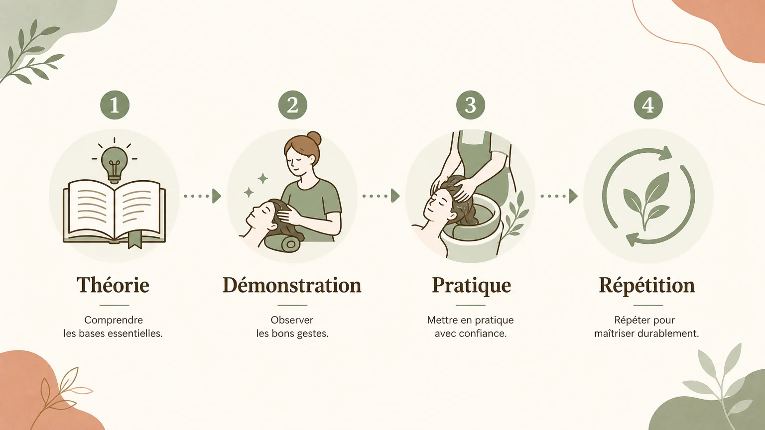 Les quatre étapes pour apprendre progressivement le Head Spa