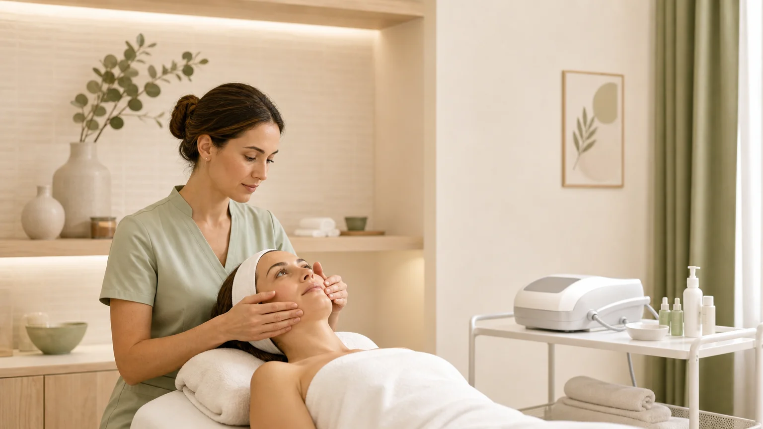 Diagnostic personnalisé de la peau avant un soin du visage