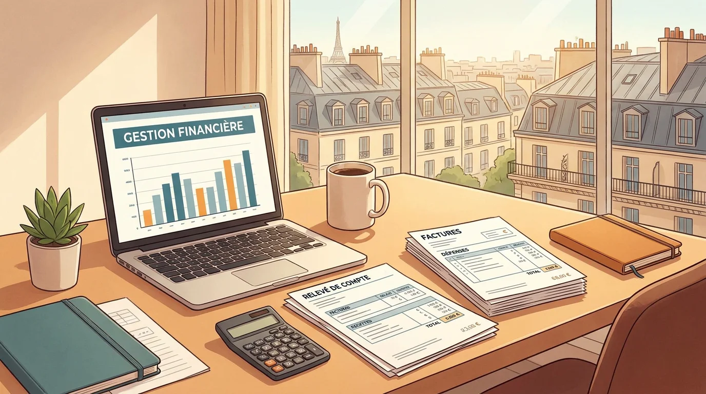 Bureau organisé dans un environnement bancaire en France