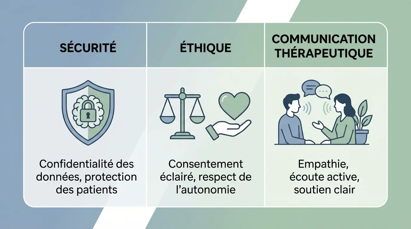 Illustration comparative des critères de choix d'un pack sécurité et éthique pour thérapeutes holistiques