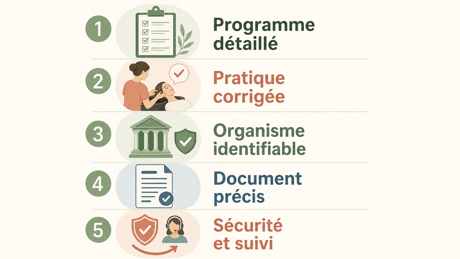 Checklist pour vérifier une formation Head Spa avant inscription