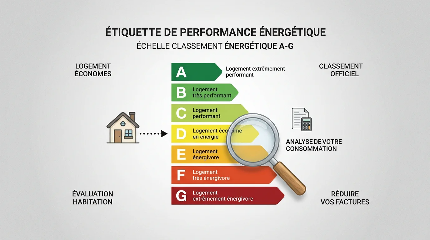 Étiquette énergétique du DPE de A à G expliquée