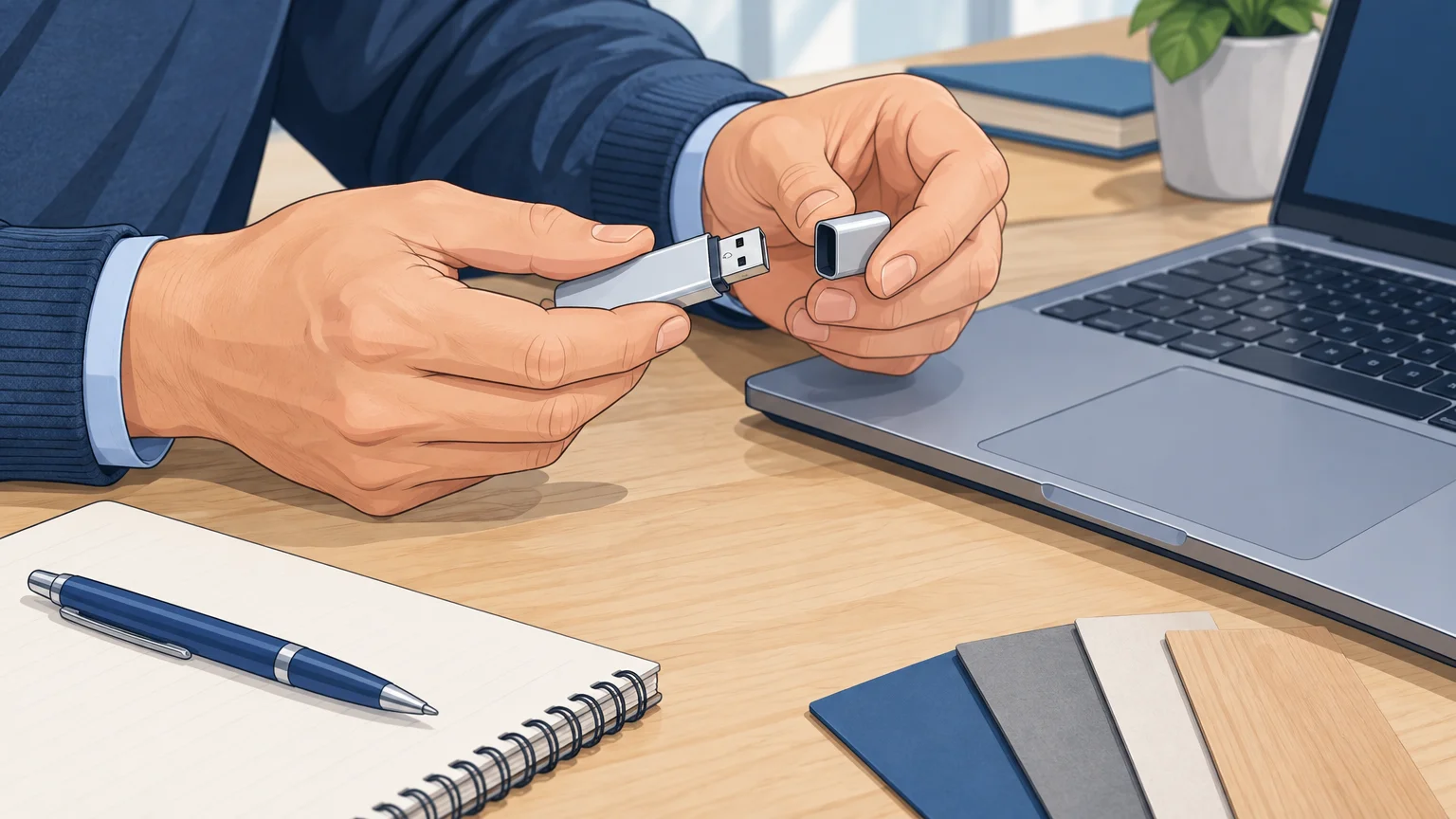 Vérification de la connectique d’un stylo avec clé USB
