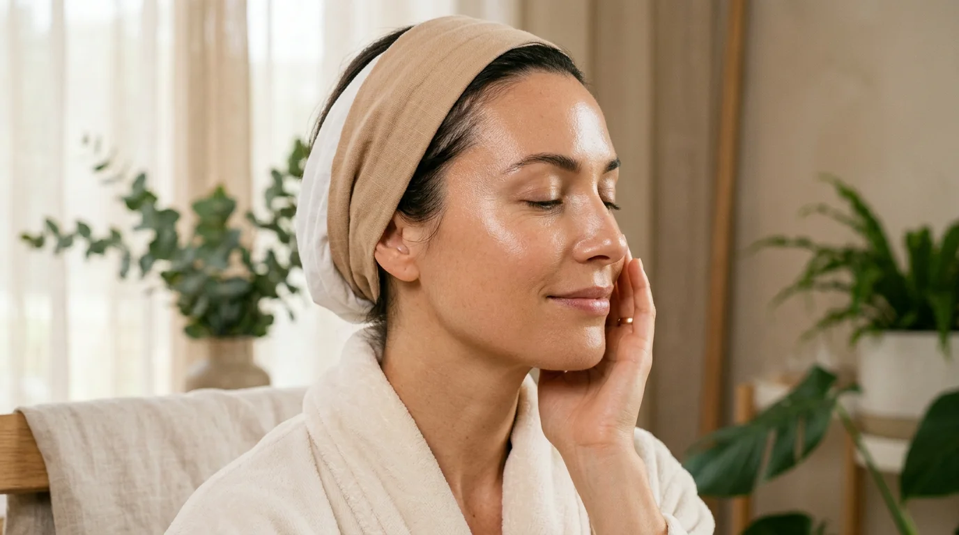 Peau du visage lumineuse et hydratée après un soin esthétique