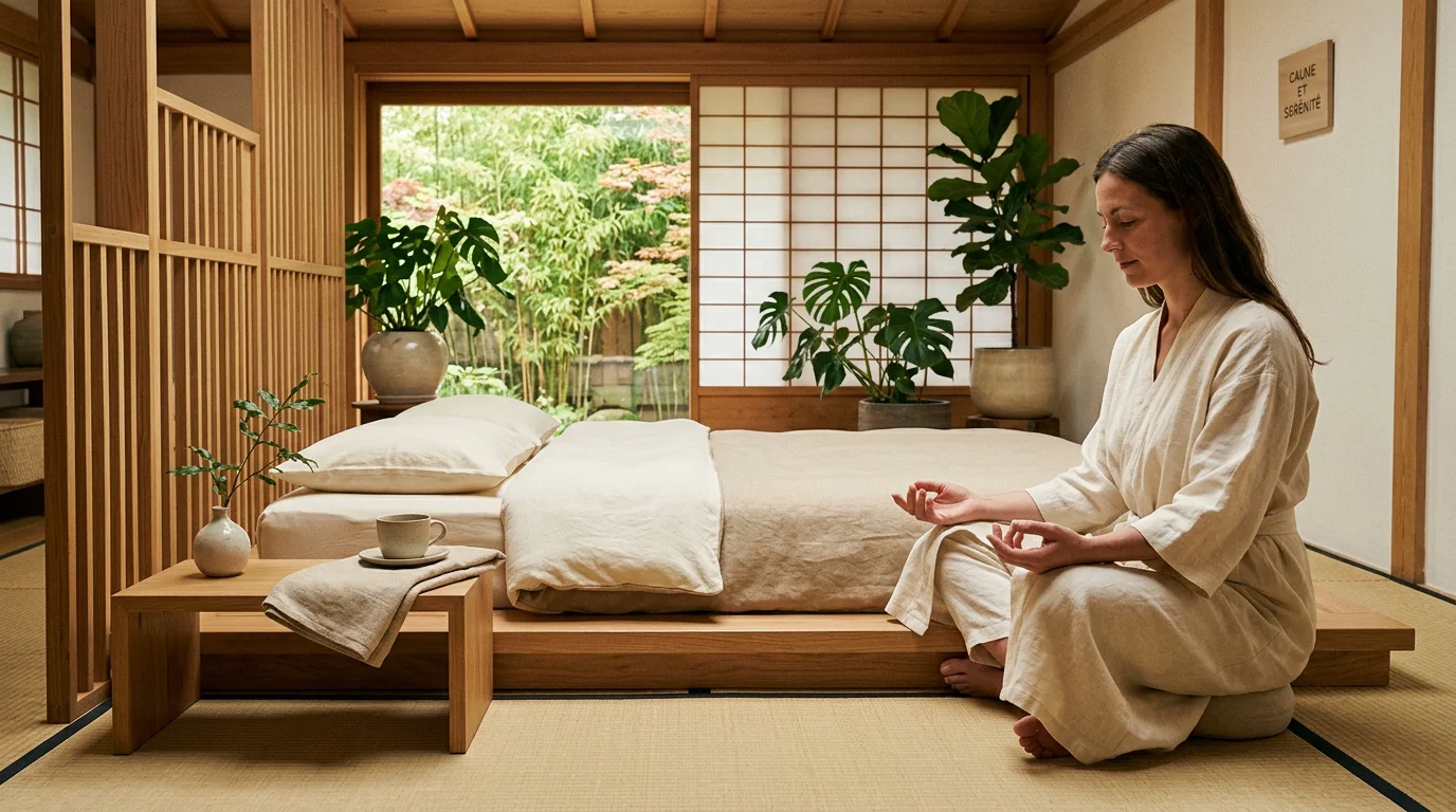 Espace de soin épuré inspiré du massage japonais