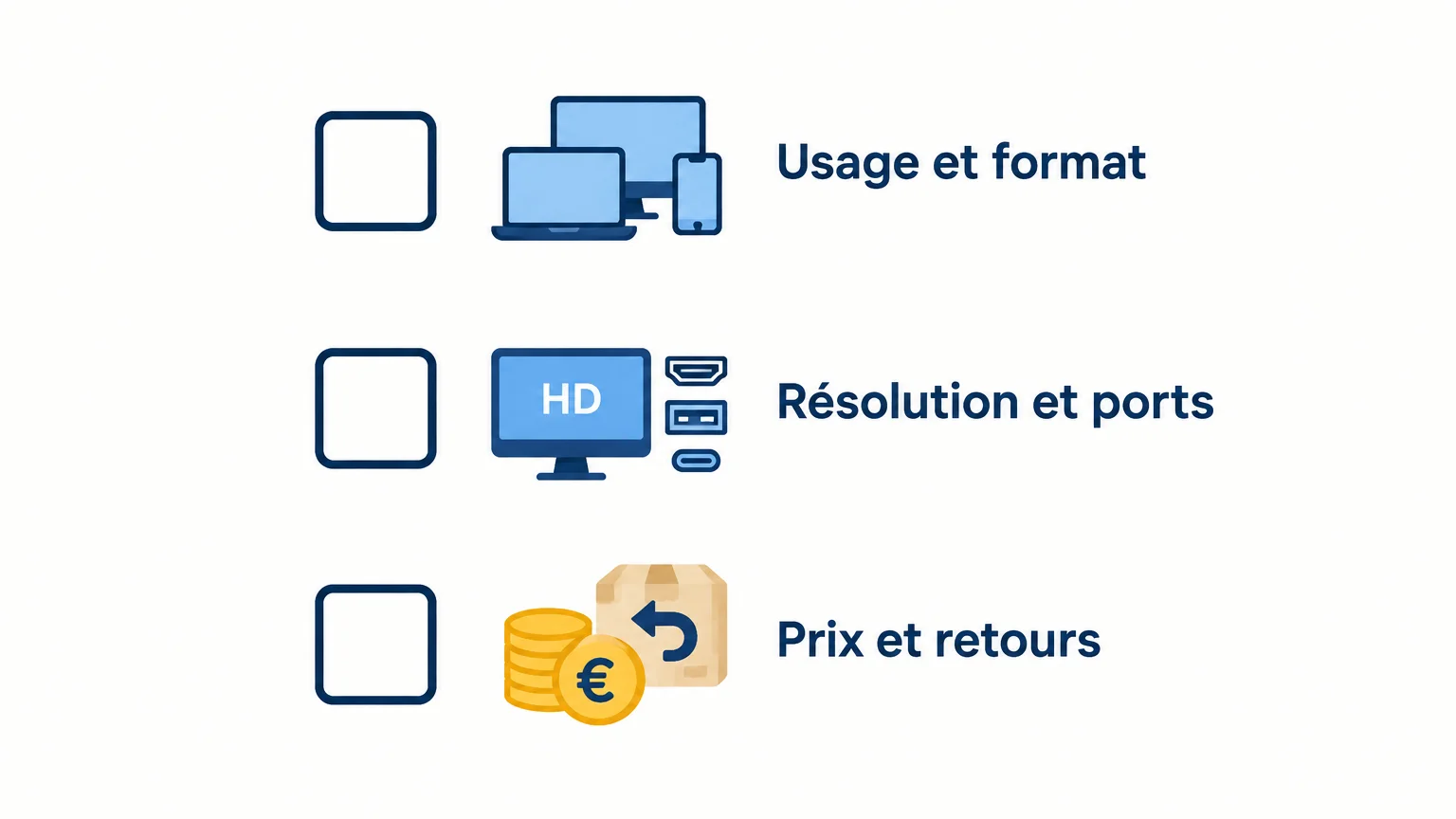 Checklist en trois étapes pour choisir un écran PC