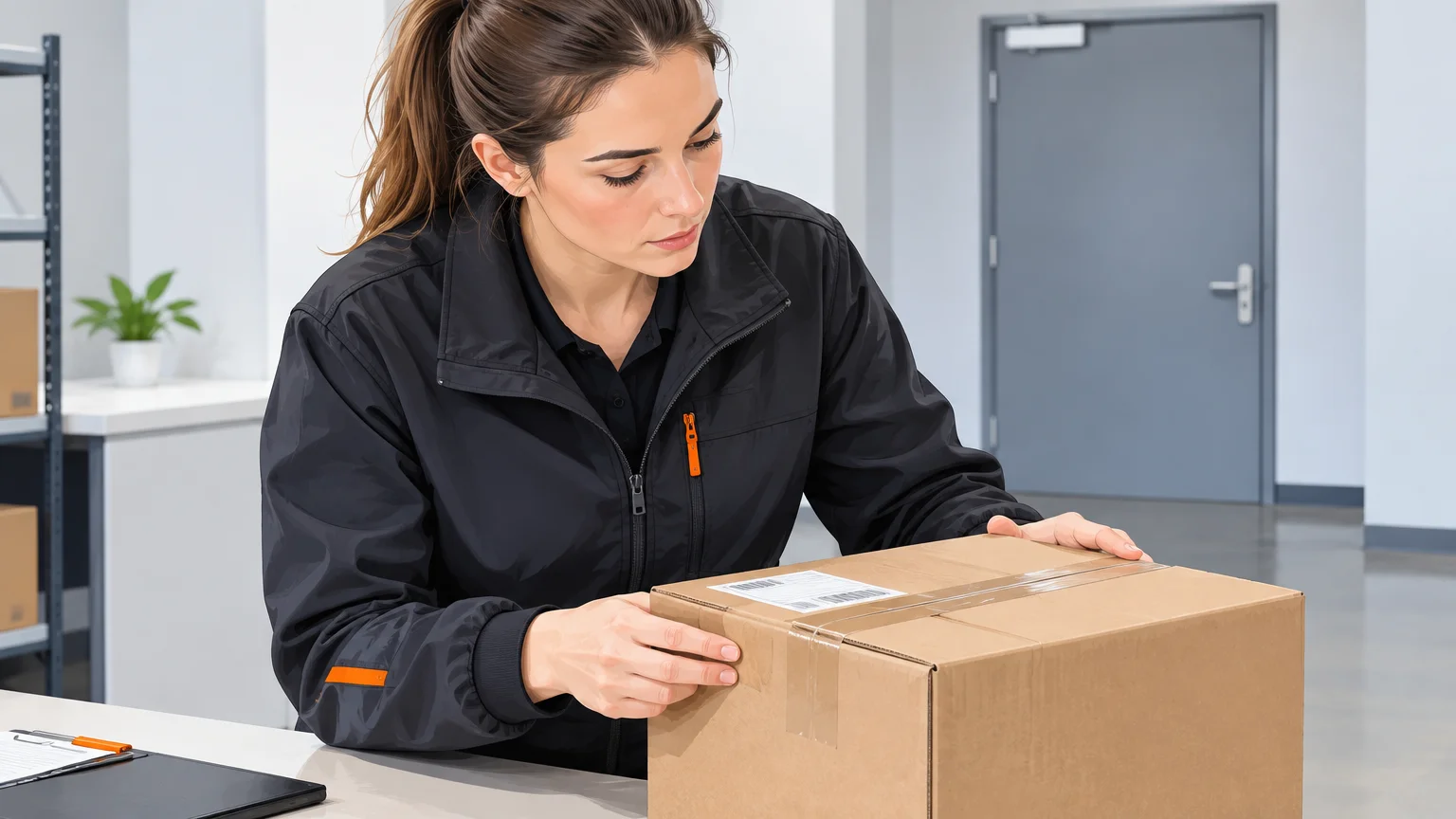 Contrôle d’un carton de livraison avant son rangement