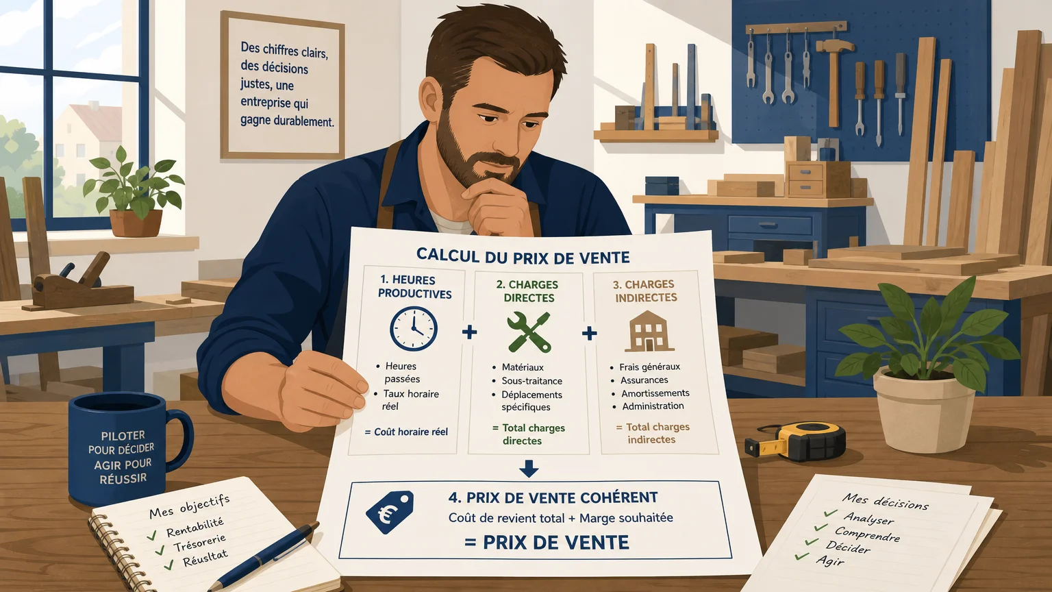 Illustration d’un calcul de coût horaire réel intégrant les charges d’une entreprise