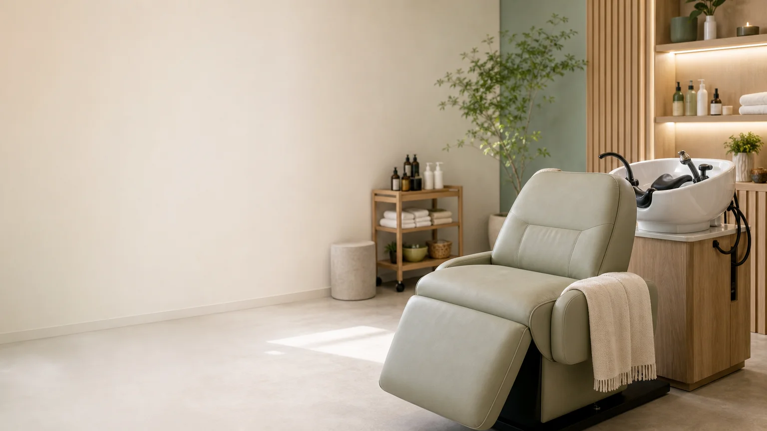 Espace professionnel équipé pour une activité Head Spa