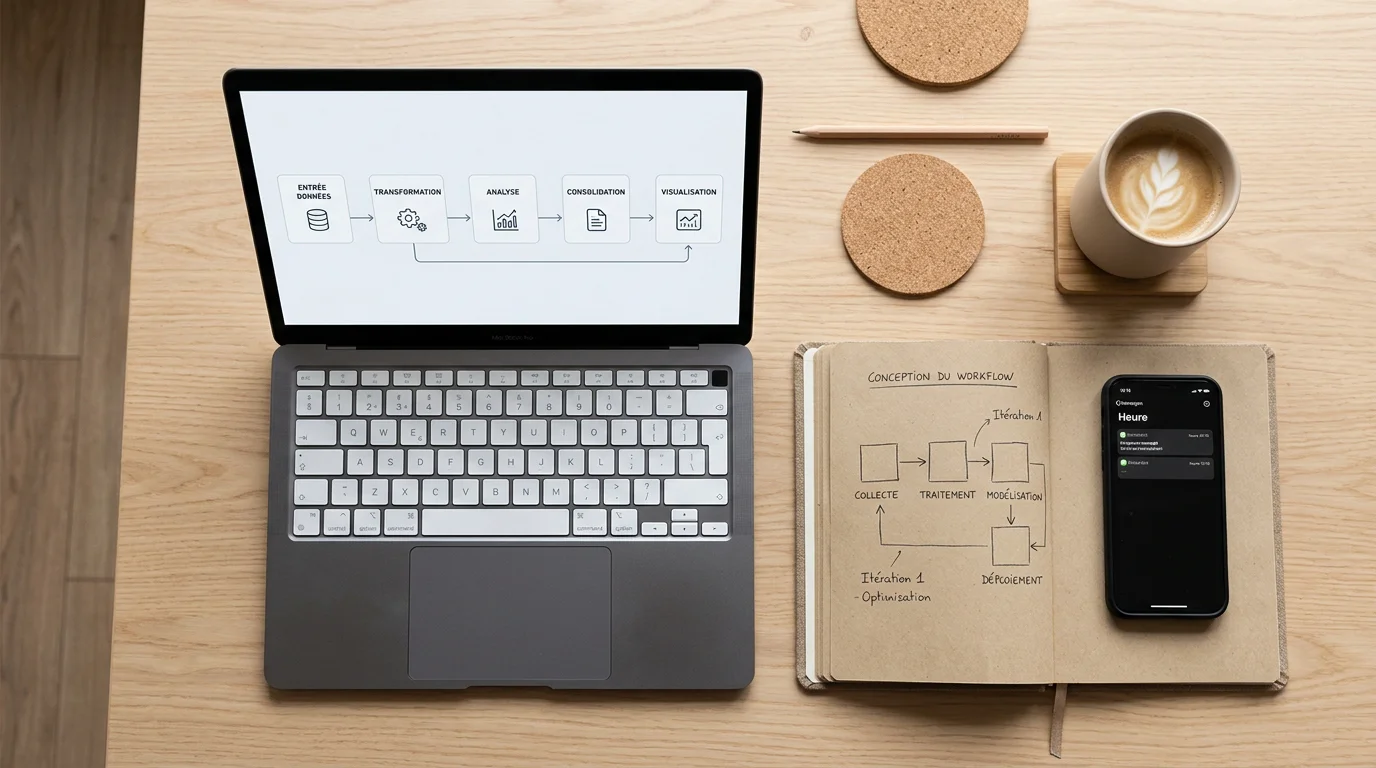 Poste de travail illustrant une stack d'outils de prospection automatisée