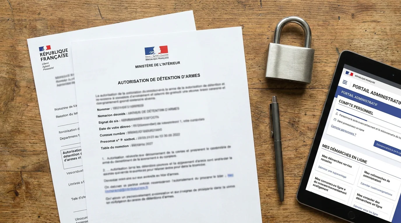 Documents administratifs et interface numérique pour la gestion des armes en France