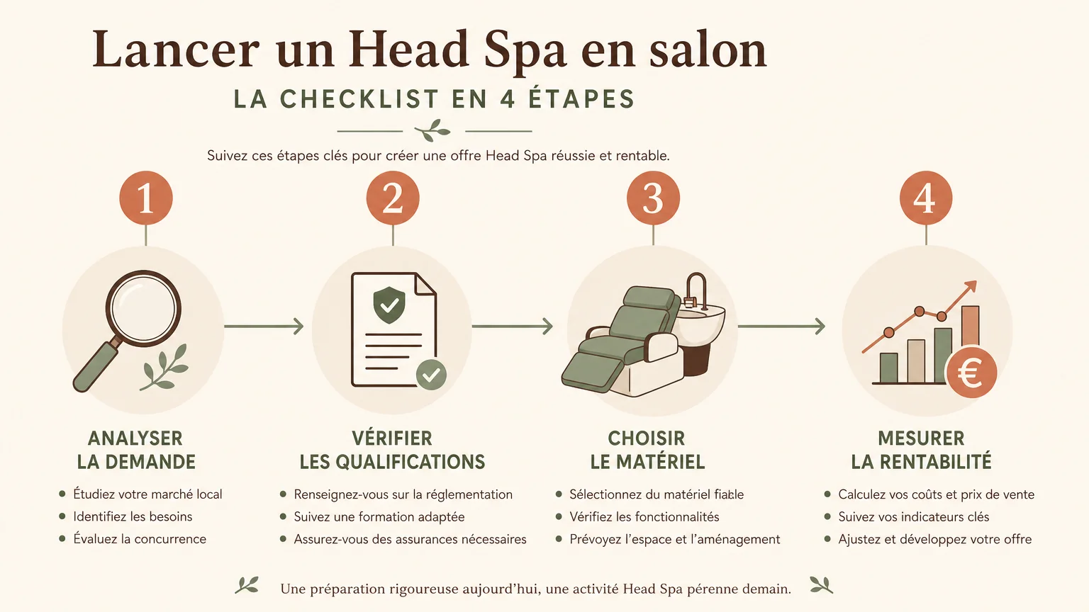 Checklist des étapes pour intégrer un Head Spa dans un salon