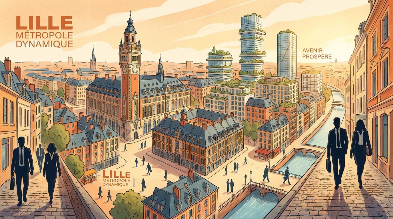 Vue de la métropole lilloise illustrant le dynamisme économique pour l'alternance en ressources humaines